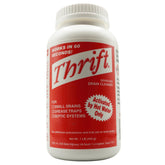 Thrift envase frontal de 1 lb mostrando etiqueta y beneficios visibles