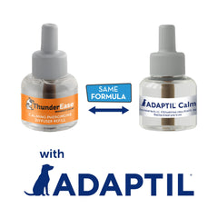 ThunderEase close-up of refill liquid and cap illustrating easy replacement and safety