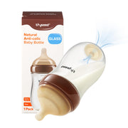 thyseed front view bottle showing elegant glass design and easy grip for confident feeding