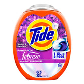 Tide envase frontal mostrando diseño y beneficio de limpieza potente