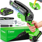tietoc mini chainsaw front view showing compact design and ease