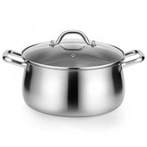 tifanso stock pot front view showing full 8QT capacity and polished finish for versatile cooking