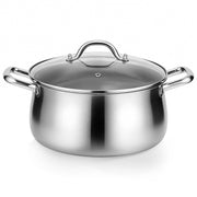tifanso stock pot front view showing full 8QT capacity and polished finish for versatile cooking