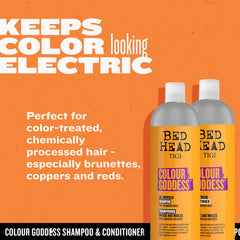 TIGI Bed Head detalle de la etiqueta con ingredientes clave para proteger el color