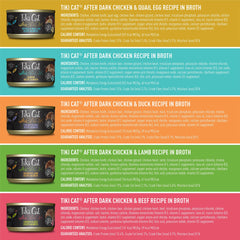 Tiki Cat After Dark primer plano de pollo desmenuzado que resalta proteína real