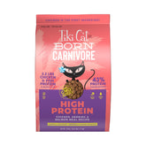 Tiki Cat paquete frontal mostrando la fórmula alta en proteína y beneficio nutricional