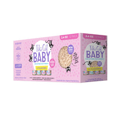 TIKI PETS vista frontal del paquete Tiki Cat Baby pack variado mostrando latas