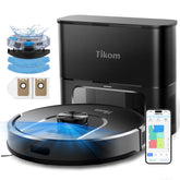 Tikom front view with base showing compact self-emptying convenience