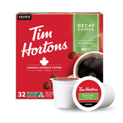 Tim Hortons caja frontal mostrando 32 cápsulas y diseño rojo atractivo