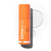 Timeless frasco frontal mostrando diseño y cantidad 50 ml beneficio claridad