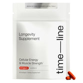 Timeline Mitopure front packaging showing product and benefit for cellular support