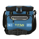 Titan by Arctic Zone vista frontal en azul, portátil y capacidad 16 latas