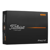 Titleist Pro V1 front packaging showing premium tour ball and visibility benefit