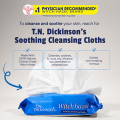 T.N. Dickinson's wipe being pulled from pack illustrating easy single-hand dispensing