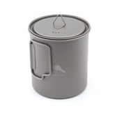 TOAKS vista frontal de la olla 750ml mostrando su forma compacta y ahorro de espacio
