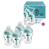 Tommee Tippee biberón frontal 9oz muestra diseño ergonómico y capacidad