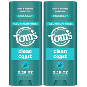 Tom's of Maine vista frontal del pack doble, presenta ahorro y confianza