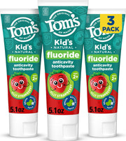 Tom's of Maine frente del empaque mostrando sabor Silly Strawberry y beneficio natural