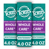 Tom's of Maine frente del paquete mostrando las tres unidades y beneficios