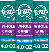 Tom's of Maine front packaging showing peppermint tubes and product benefits