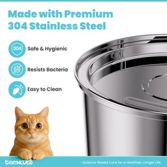 tomxcute close-up of stainless steel rim highlighting hygienic food-grade 304 stainless benefit