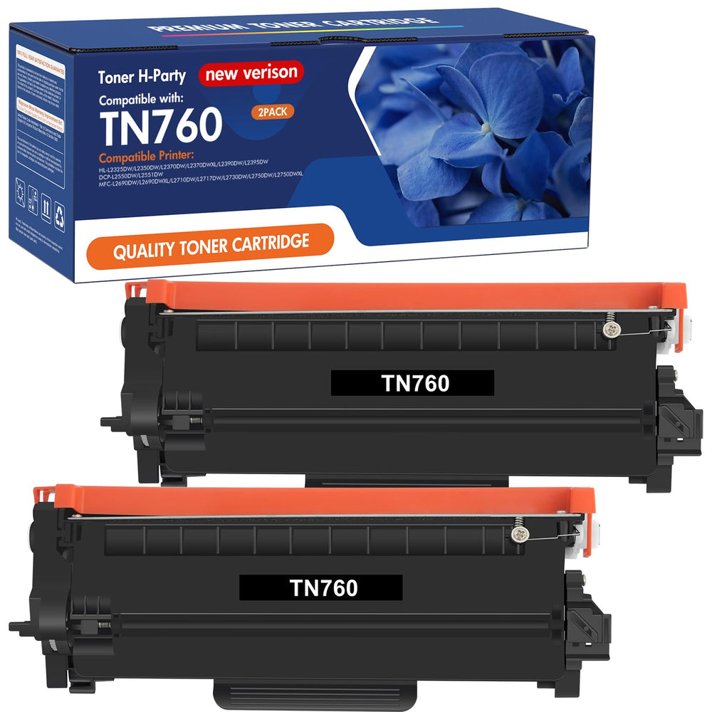 Toner H-Party frontal del empaque mostrando el cartucho y compatibilidad