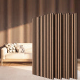 TONOR front view walnut panels showing modern look and acoustic benefit