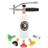 Tool Daily foam cannon front view showing durable bottle and connector for efficient foaming