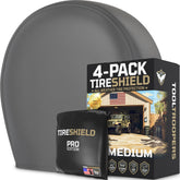 TOOLTROOPERS front view of four TIRESHIELD PRO covers showing fit benefit
