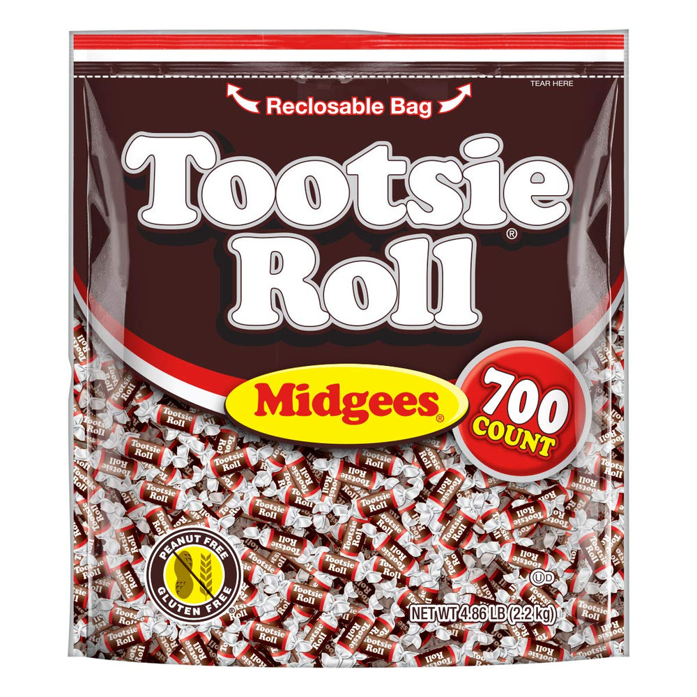 Tootsie Roll bolsa frontal mostrando 700 piezas, solución para eventos