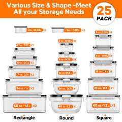 TOPCHASE rectangular containers displayed to show volume options and versatility