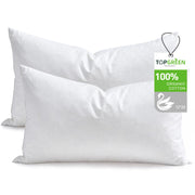 TOPGREEN front view of two 12x20 lumbar inserts showing clean white finish and styling benefit