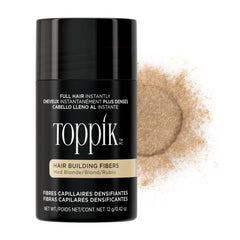 Toppik envase frontal Medium Blonde mostrando diseño y tamaño práctico