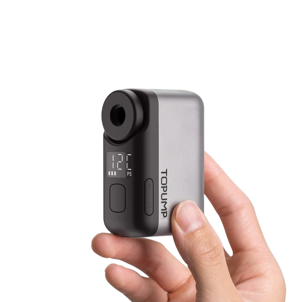 TOPUMP TB2PRO vista frontal compacta mostrando diseño portátil y uso práctico