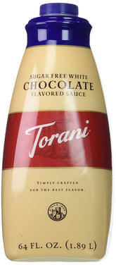 Torani salsa blanca chocolate frontal mostrando etiqueta y presentación grande