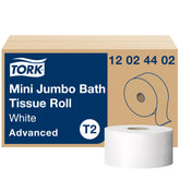Tork mini jumbo front packaging showing high-capacity and easy handling benefit