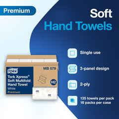 Tork unfolded towel texture closeup showing absorbent two‑ply strength