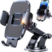 TORRAS front view suction mounted showing secure dashboard placement and stability