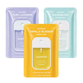 Touchland front packaging showing three-scent travel set and convenient carry