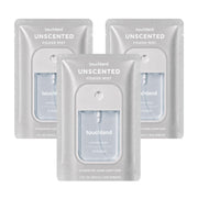 Touchland front packaging showing three unscented travel bottles and convenience