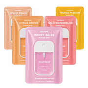 Touchland Juicy 5 frontal con cinco sprays para llevar, práctico y perfumado