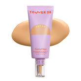 Tower 28 front packaging showing bottle and label with clear SPF benefit