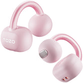 TOZO OpenEarRing front view showing compact clip-on earbuds and case benefit comfortable fit