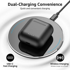 TOZO T6 colocado en la oreja mostrando ajuste ergonómico y estabilidad