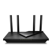 TP-Link Archer AX21 front angle view showing sleek design and strong coverage