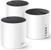 TP-Link Deco X55 front view showing compact design and reliable whole‑home coverage benefit