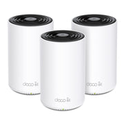 TP‑Link Deco XE70 Pro front view showing sleek design and clear placement benefit