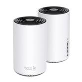 TP‑Link Deco XE75 frontal del pack mostrando diseño y cobertura mejorada