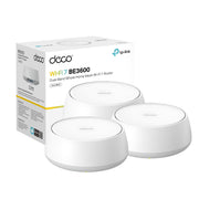 TP‑Link Deco 7 BE23 front packaging showing included 3‑pack and features