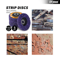 TPmax disco montado en amoladora para remoción rápida de pintura